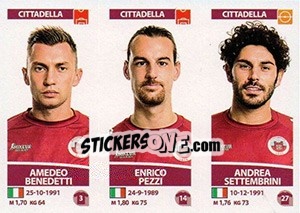 Sticker Amedeo Benedetti / Enrico Pezzi / Andrea Settembrini - Calciatori 2017-2018 n. 614 - Panini