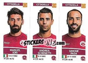Sticker Manuel Iori / Andrea Schenetti / Simone Pasa - Calciatori 2017-2018 n. 615 - Panini