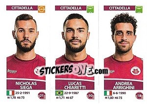 Figurina Nicholas Siega / Lucas Chiaretti / Andrea Arrighini - Calciatori 2017-2018 - Panini