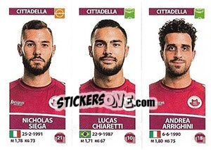 Sticker Nicholas Siega / Lucas Chiaretti / Andrea Arrighini - Calciatori 2017-2018 n. 616 - Panini