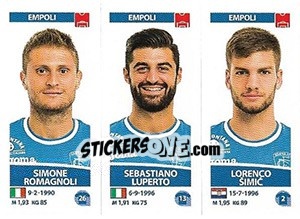 Figurina Simone Romagnoli / Sebastiano Luperto / Lorenco Šimic - Calciatori 2017-2018 - Panini