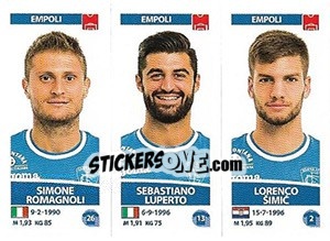 Sticker Simone Romagnoli / Sebastiano Luperto / Lorenco Šimic - Calciatori 2017-2018 n. 628 - Panini