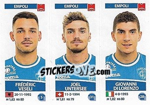 Sticker Frédéric Veseli / Joel Untersee / Giovanni Di Lorenzo - Calciatori 2017-2018 - Panini