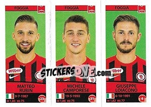 Sticker Matteo Rubin / Michele Camporese / Giuseppe Loiacono - Calciatori 2017-2018 - Panini