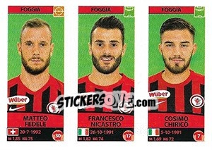 Sticker Matteo Fedele - Francesco Nicastro - Cosimo Chiricò - Calciatori 2017-2018 - Panini