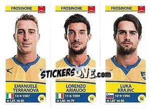 Sticker Emanuele Terranova / Lorenzo Ariaudo / Luka Krajnc - Calciatori 2017-2018 n. 643 - Panini
