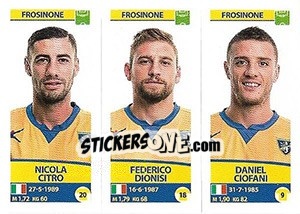 Sticker Nicola Citro / Federico Dionisi / Daniel Ciofani - Calciatori 2017-2018 n. 647 - Panini
