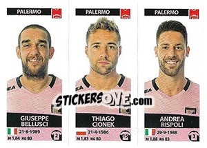 Figurina Giuseppe Bellusci / Thiago Cionek / Andrea Rispoli - Calciatori 2017-2018 - Panini