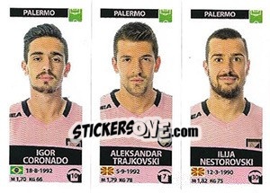 Sticker Igor Coronado / Aleksandar Trajkovski / Ilija Nestorovski - Calciatori 2017-2018 - Panini
