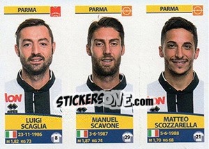 Sticker Luigi Scaglia / Manuel Scavone / Matteo Scozzarella - Calciatori 2017-2018 n. 666 - Panini