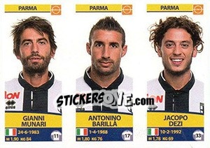 Figurina Gianni Munari / Antonino Barillà / Jacopo Dezi - Calciatori 2017-2018 - Panini