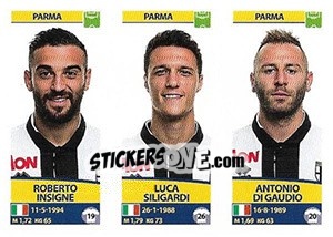 Cromo Roberto Insigne / Luca Siligardi / Antonio Di Gaudio - Calciatori 2017-2018 - Panini