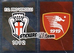 Sticker Scudetto Pro Vercelli - Scudetto Salernitana - Calciatori 2017-2018 - Panini