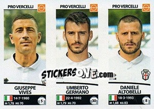 Cromo Giuseppe Vives / Umberto Germano / Daniele Altobelli - Calciatori 2017-2018 - Panini