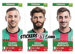 Sticker Filippo Tiscione / Diego Albadoro / Adriano Montalto - Calciatori 2017-2018 n. 714 - Panini