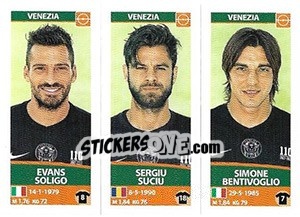 Figurina Evans Soligo / Sergiu Suciu / Simone Bentivoglio - Calciatori 2017-2018 - Panini