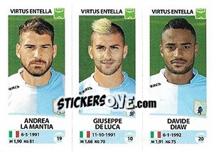 Sticker Andrea La Mantia / Giuseppe De Luca / Davide Diaw - Calciatori 2017-2018 n. 729 - Panini