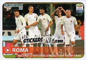 Sticker Record 12 Vittorie Consecutive Fuori Casa - Roma - Calciatori 2017-2018 n. C5 - Panini