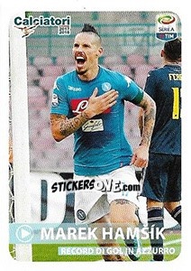 Figurina Record Di Gol In Azzurro - Marek Hamsik - Calciatori 2017-2018 - Panini