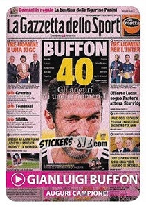 Sticker Auguri Campione - Gianluigi Buffon - Calciatori 2017-2018 n. C12 - Panini