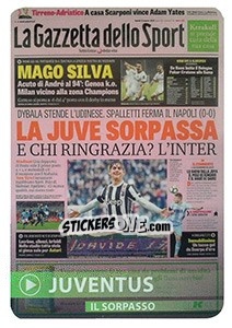 Sticker Il Sorpasso - Juventus - Calciatori 2017-2018 n. C18 - Panini