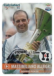 Sticker Doppio Poker - Massimiliano Allegri - Calciatori 2017-2018 n. C21 - Panini