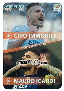 Sticker Capocannonieri - Ciro Immobile / Mauro Icardi - Calciatori 2017-2018 - Panini