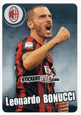 Sticker Leonardo Bonucci - Milan - Calciatori 2017-2018 n. CARD13 - Panini