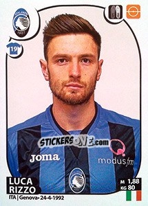 Sticker Luca Rizzo - Calciatori 2017-2018 - Panini