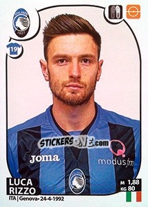 Figurina Luca Rizzo - Calciatori 2017-2018 - Panini