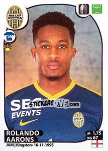 Cromo Rolando Aarons - Calciatori 2017-2018 - Panini