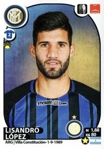 Sticker Lisandro López - Calciatori 2017-2018 n. M32 - Panini