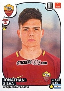 Sticker Jonathan Silva - Calciatori 2017-2018 - Panini