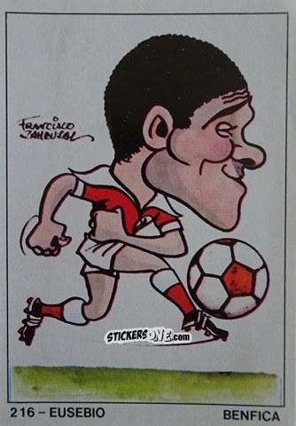Sticker Eusebio - Ídolos de Portugal n. 216 - Mabilgrafica