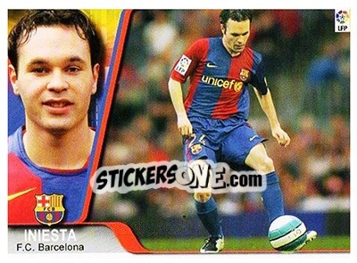 Cromo Iniesta - Liga 2007-2008 - Ediciones Estadio