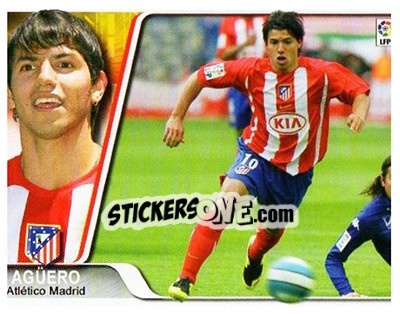 Sticker Agüero - Liga 2007-2008 n. 126 - Ediciones Estadio
