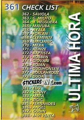 Figurina Ultima Hora - Liga 2007-2008 - Ediciones Estadio