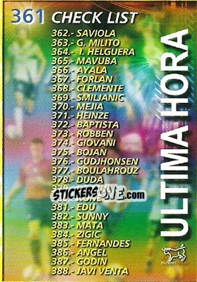 Sticker Ultima Hora - Liga 2007-2008 n. 361 - Ediciones Estadio