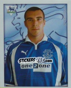 Figurina David Unsworth - Premier League Inglese 2000-2001 - Merlin