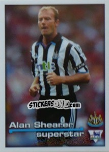 Figurina Superstar Alan Shearer - Premier League Inglese 2000-2001 - Merlin