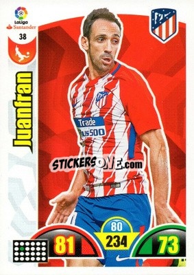 Sticker Juanfran - Liga Santander 2017-2018. Adrenalyn XL n. 38 - Panini