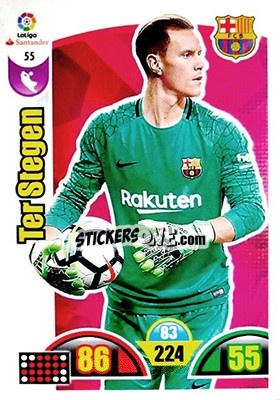 Cromo ter Stegen - Liga Santander 2017-2018. Adrenalyn XL n. 55 - Panini