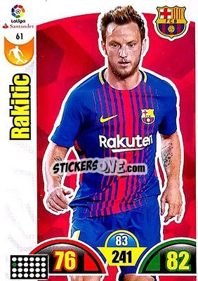 Sticker Rakitic - Liga Santander 2017-2018. Adrenalyn XL n. 61 - Panini