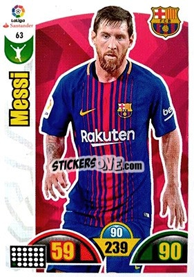Sticker Messi - Liga Santander 2017-2018. Adrenalyn XL n. 63 - Panini