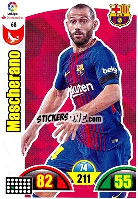 Sticker Mascherano - Liga Santander 2017-2018. Adrenalyn XL n. 68 - Panini