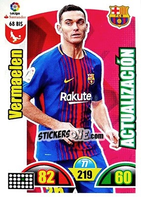 Sticker Vermaelen - Liga Santander 2017-2018. Adrenalyn XL - Panini