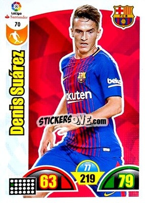 Sticker Denis Suárez - Liga Santander 2017-2018. Adrenalyn XL n. 70 - Panini