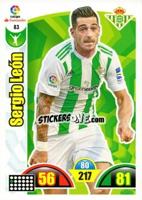 Sticker Sergio León - Liga Santander 2017-2018. Adrenalyn XL n. 83 - Panini