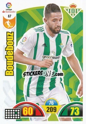 Sticker Ryad Boudebouz - Liga Santander 2017-2018. Adrenalyn XL n. 87 - Panini