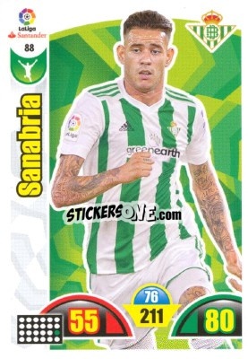 Cromo Sanabria - Liga Santander 2017-2018. Adrenalyn XL - Panini